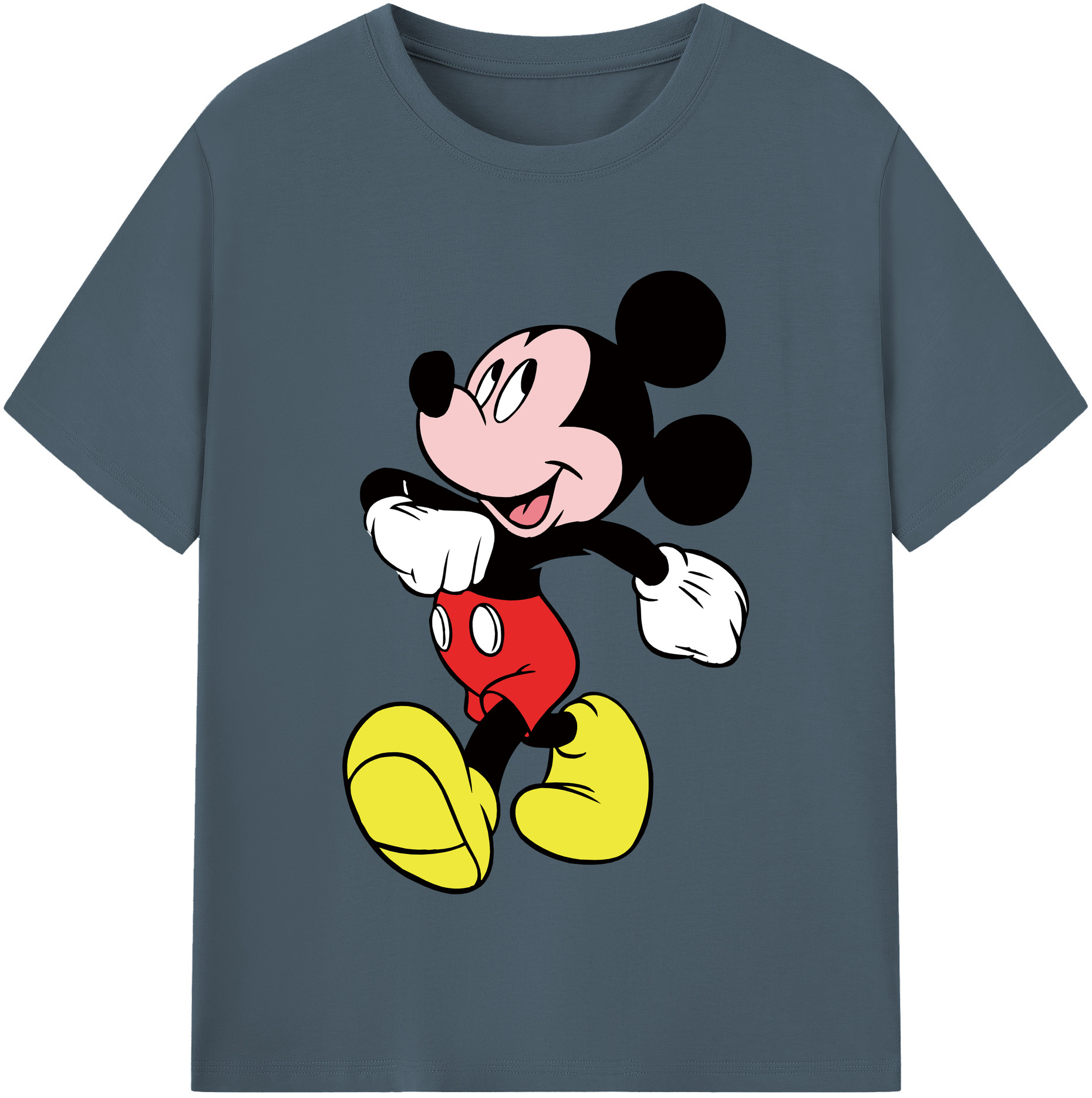 （画像用） ミッキーマウス Mickey Mouse 綿100％半袖Tシャツ（フロントプリント）
